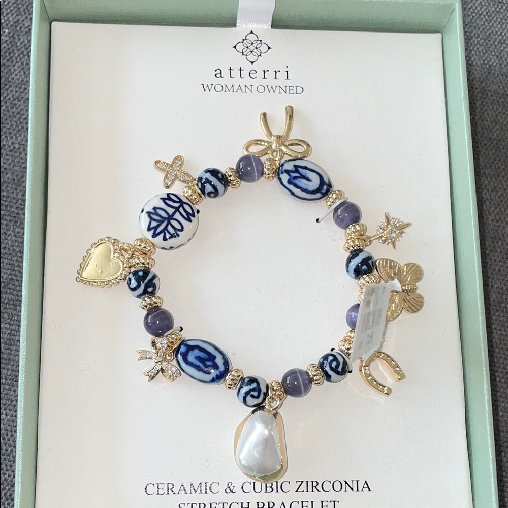 Blue and Gold Ceramic Bracelet